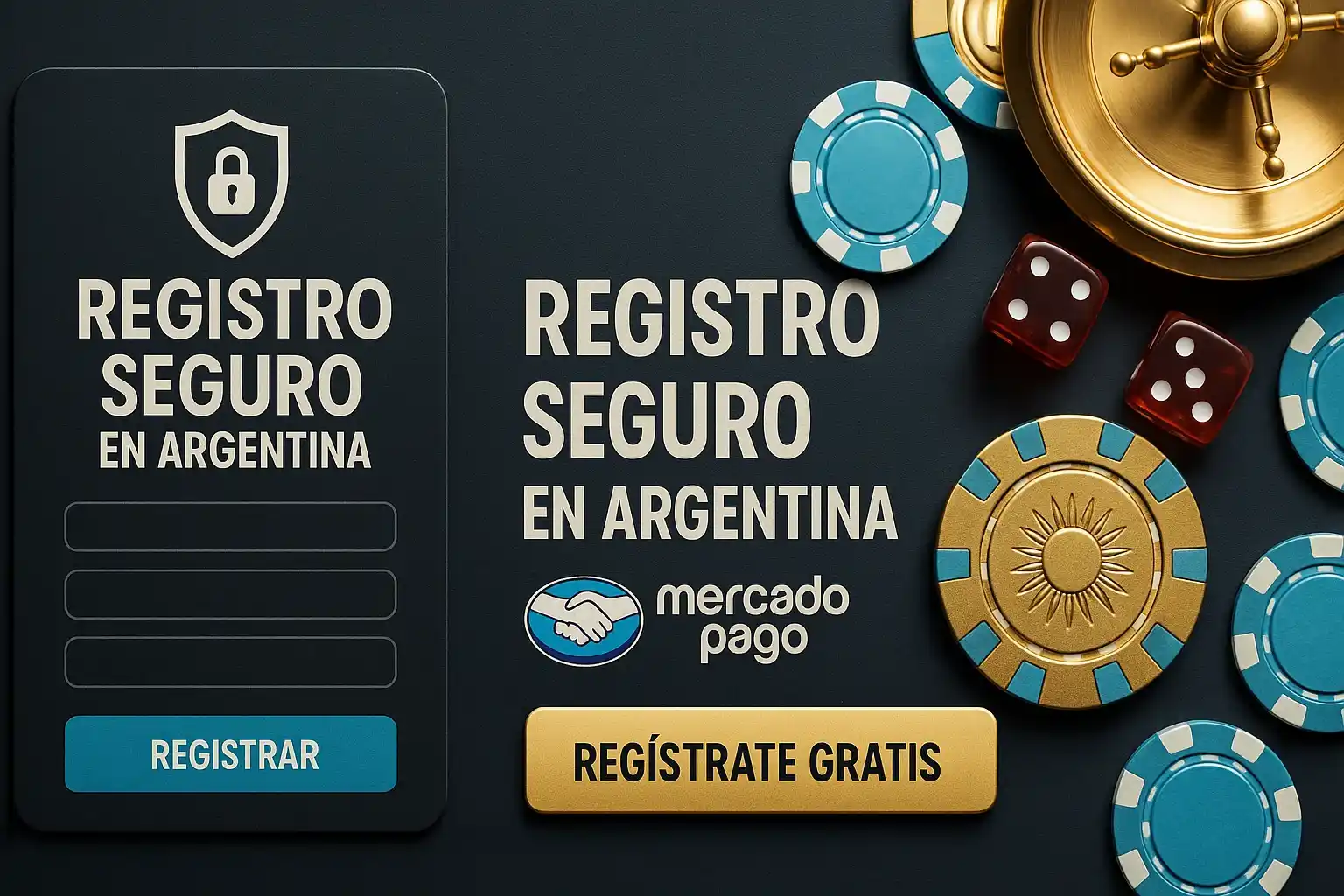 Banner de registro seguro en Argentina con botón dorado y formulario
